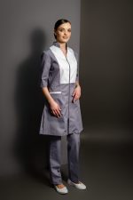 Casacca Donna Flavia Grey, casacca manica corta, divisa, abiti da lavoro, casacca personale domestico