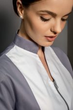 Casacca Donna Flavia Grey, casacca manica corta, divisa, abiti da lavoro, casacca personale domestico